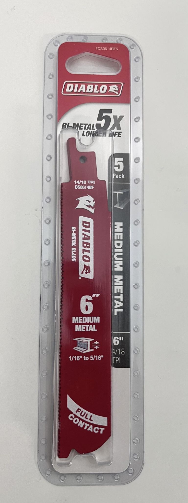 Diablo 6-inch bi-metal cutting blades (5-pack) for medium metal cutting. Durable design for efficient and precise cutting performance.