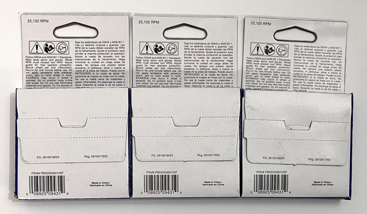 Avanti Pro PBD030063105F 3" x 1/16" x 3/8" Metal Cut-Off Disc, (3 Packs of 5 Discs)