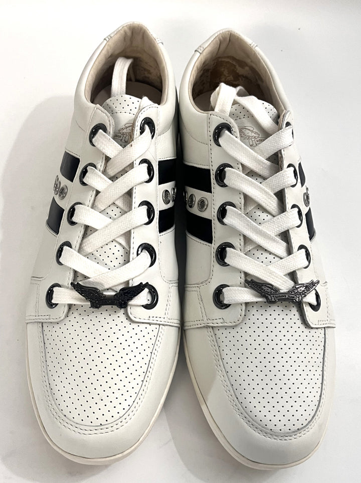 Men's Maddox White Sneakers w/Black Stripes