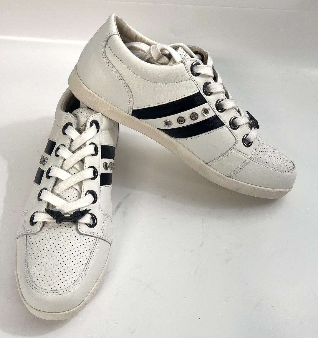 Men's Maddox White Sneakers w/Black Stripes