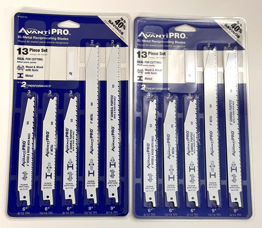 Avanti Pro PS009S Bi-Metal Reciprocating Saw Blade Set, 9-Piece (2-Pack)