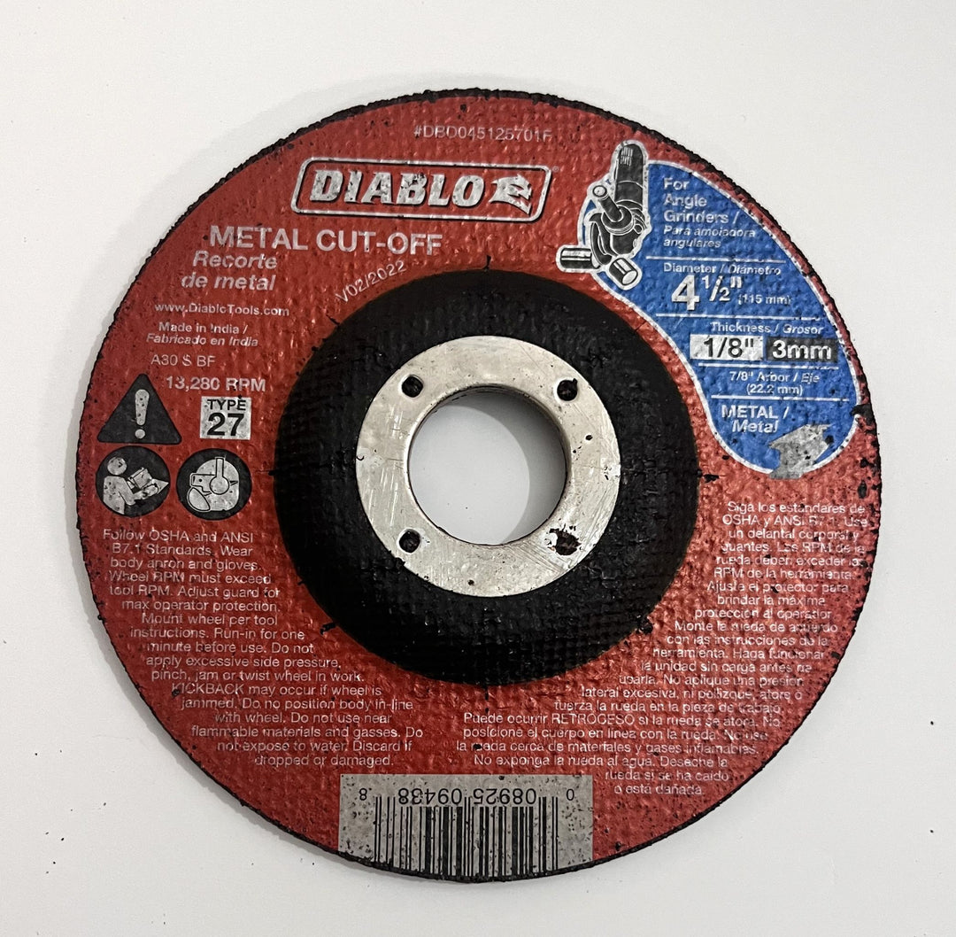 Diablo DBD045125701F 4-1/2" x 1/8" x 7/8" Metal Cut-Off Disc (10-Pack)