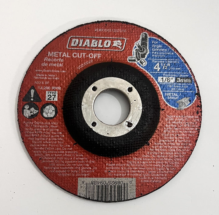 Diablo DBD045125701F 4-1/2" x 1/8" x 7/8" Metal Cut-Off Disc (10-Pack)