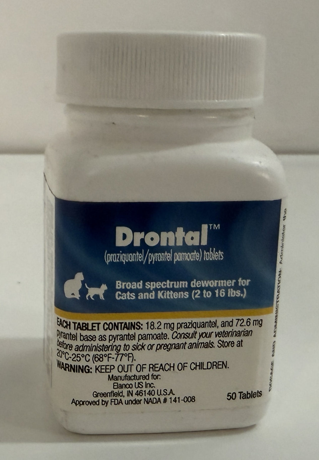 Drontal for Cats & Kittens 2–16 lbs – Dewormer Tablets (50 Count) | Exp 02/2026