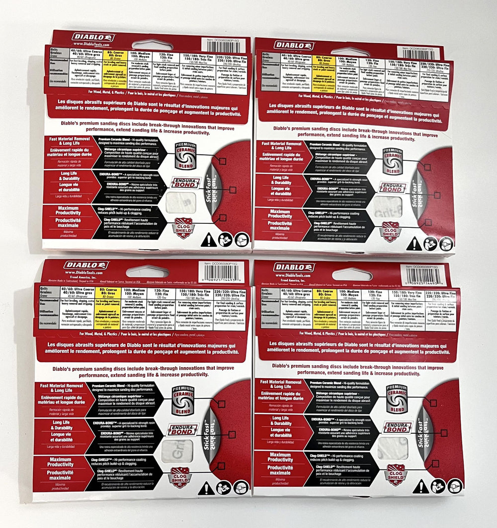 Diablo DCD060080P15G 6" StickFast Sanding Discs 80 Grit (4 Packs of 15 Discs)
