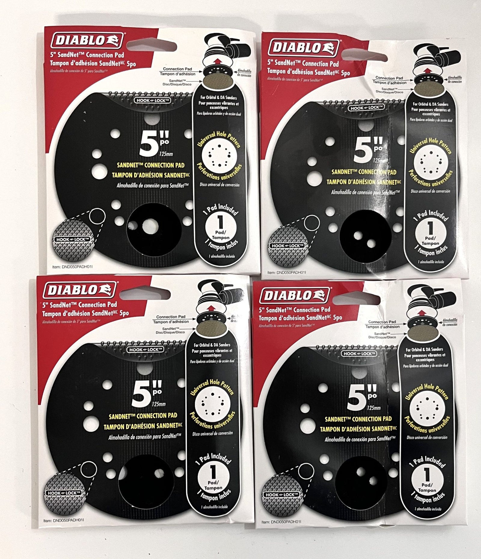 Diablo DND050PADH01I 5" Dia Sandnet Connection Pad (4 Packs of 1 Pad)