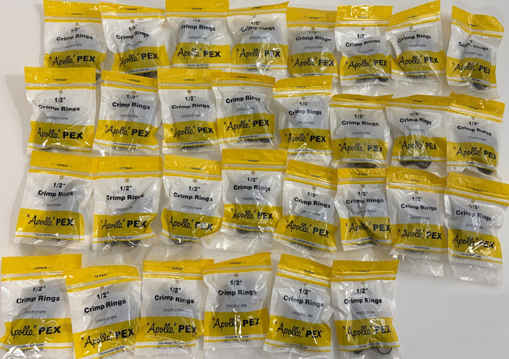 Apollo PEX 1/2" Copper Crimp Rings 10-Pack - Lot of 30 (300 Total Rings) CPXCR1210PK