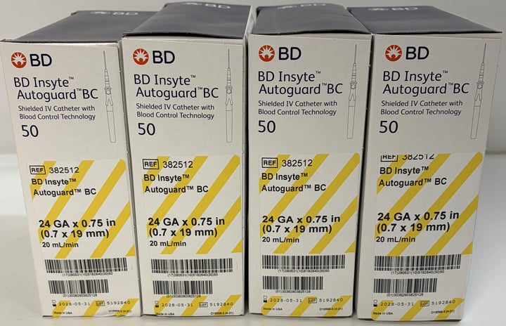 BD 382512 Insyte Autoguard BC Shielded IV Catheter, 24G x 0.75 in