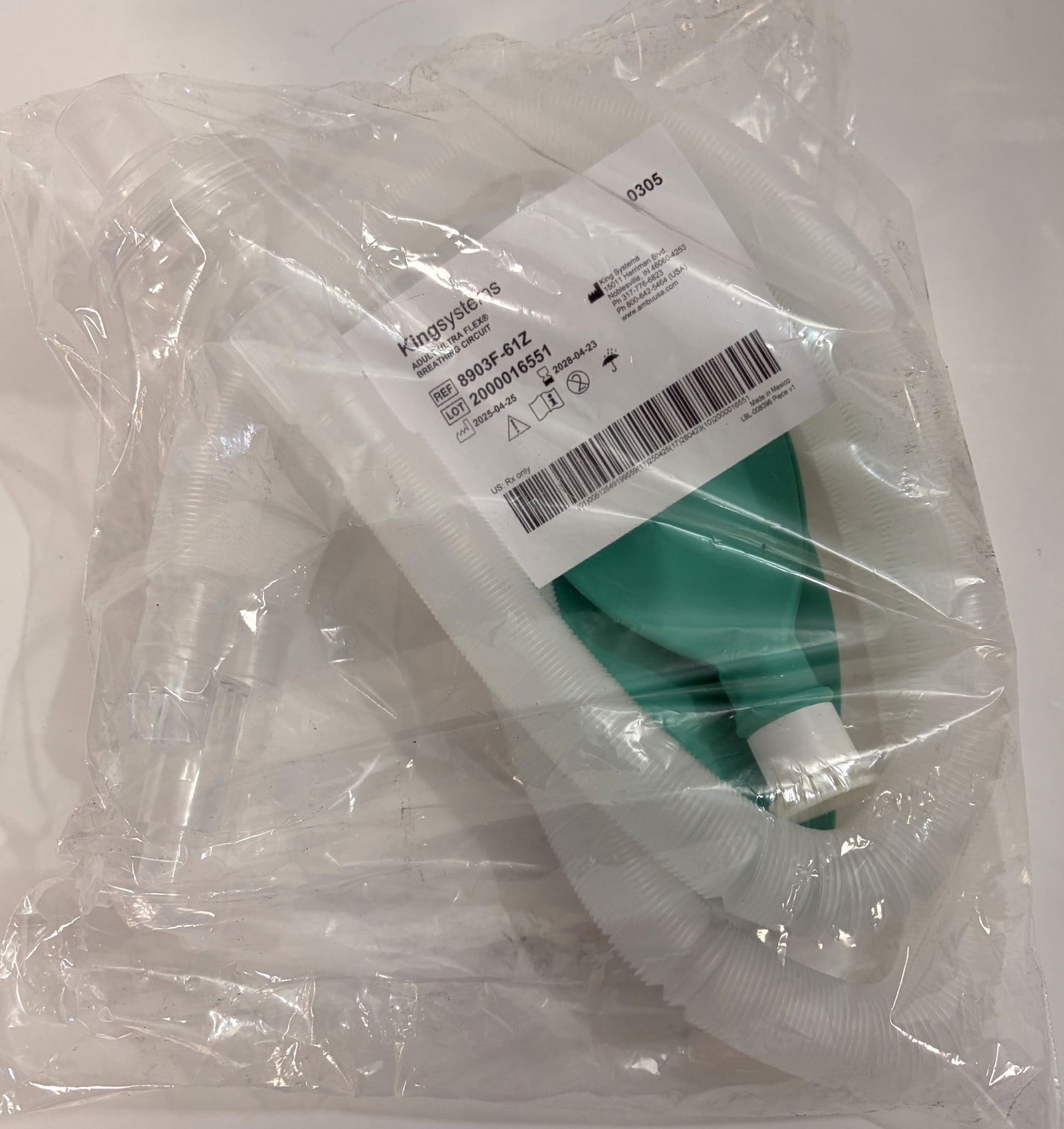 King Systems Adult Ultra Flex Breathing Circuit 8903F-61Z – Sterile – Exp 04-2028