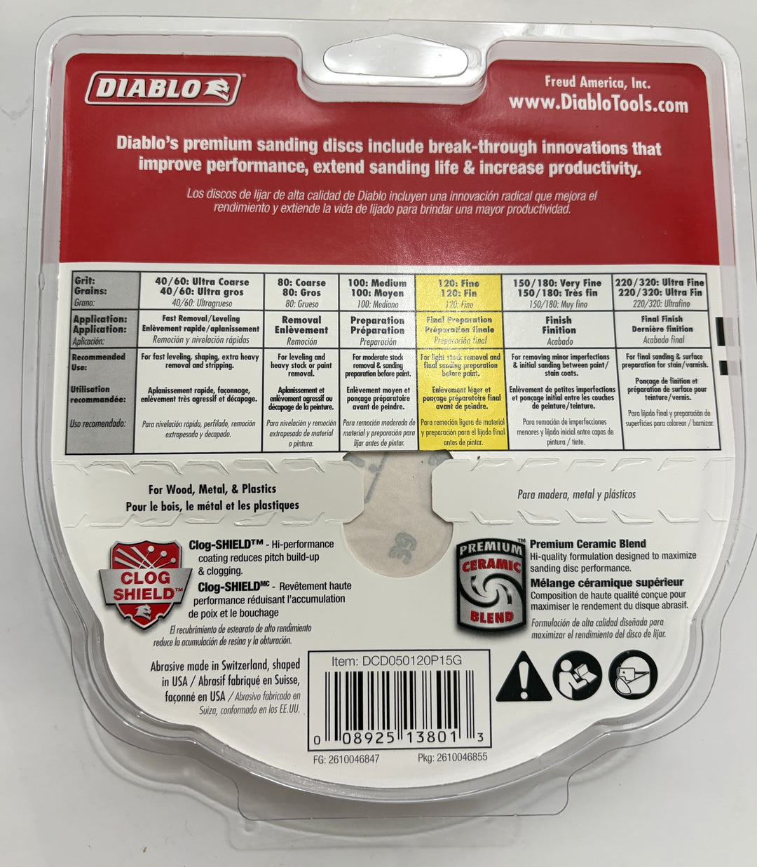 Diablo DCD050120P15G 5" 120-Grit StickFast Sanding Discs – 30 Pack Lot (450 Discs)