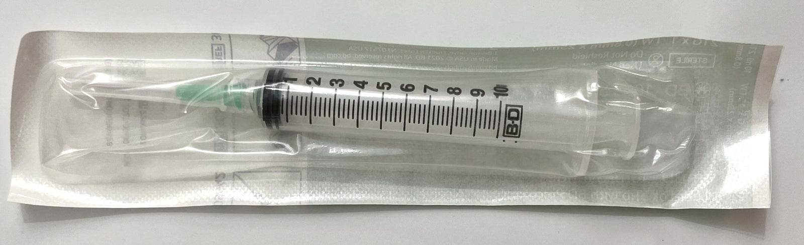 309642 10ml LL Tip Syringe with PrecisionGlide Needle 21G x 1" (100/Box)