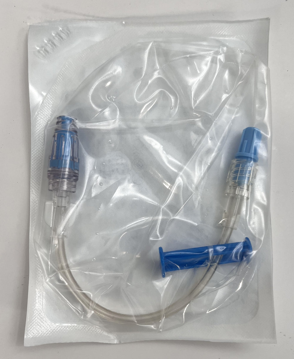 MaxZero Pressure Rated Extension Set, 50 per case. Provides zero-reflux fluid delivery for enhanced patient safety and care.