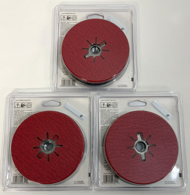 DIABLO 4-1/2" 50 Grit Angle Grinder Sander Conversion Kit DCP045VGPS01G – 3 Pack – Clearance