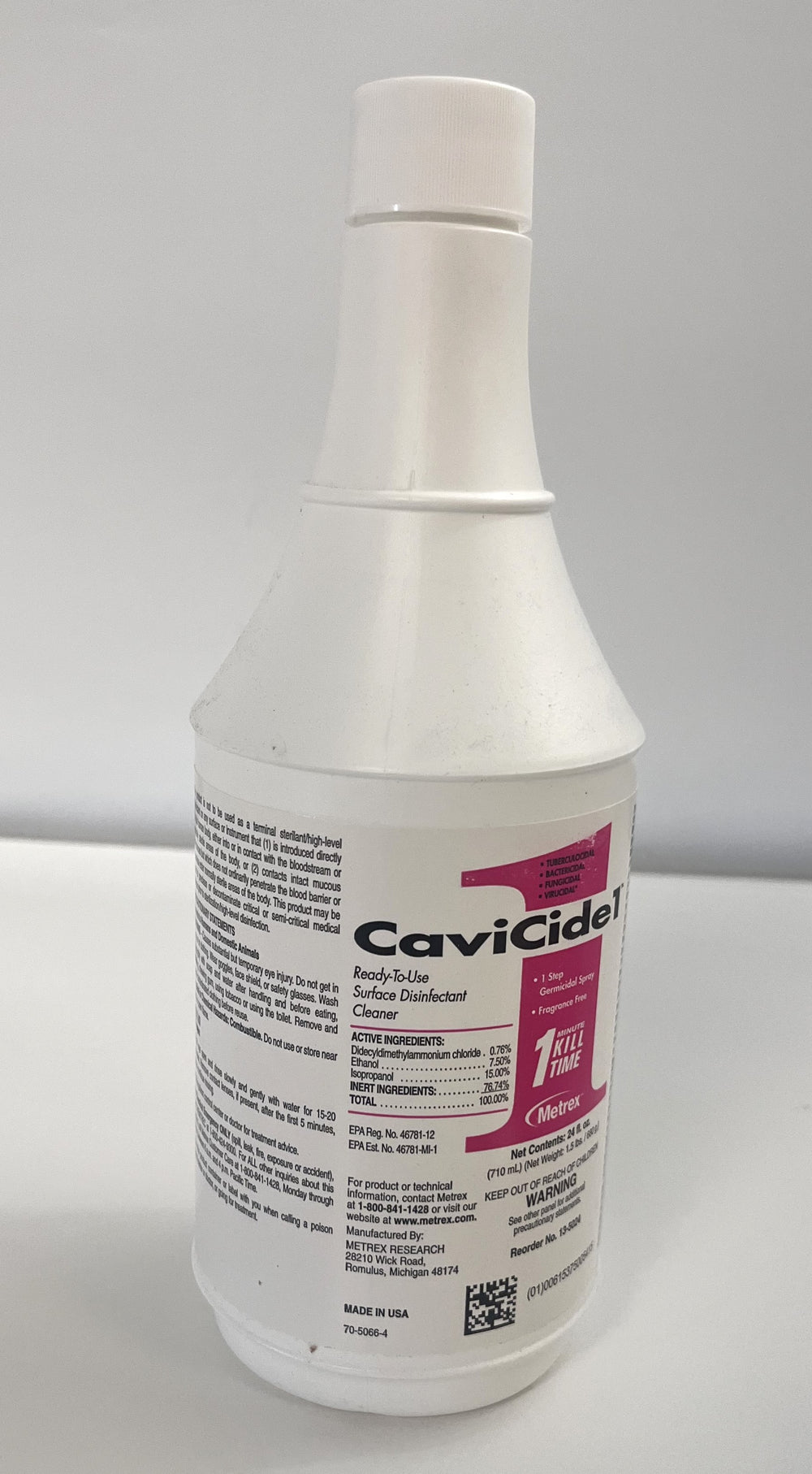 24 oz Cavicide Surface Disinfectant Cleaner, ideal for disinfecting medical surfaces, killing harmful pathogens and ensuring hygiene.