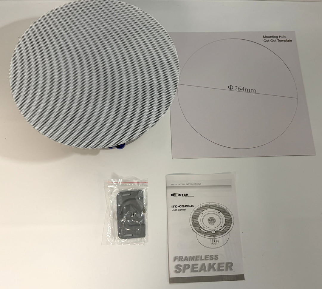 CLEARANCE – Inter Technologies 6.5" High Fidelity In-Ceiling Speakers (2-Pack) – Flush Mount Audio