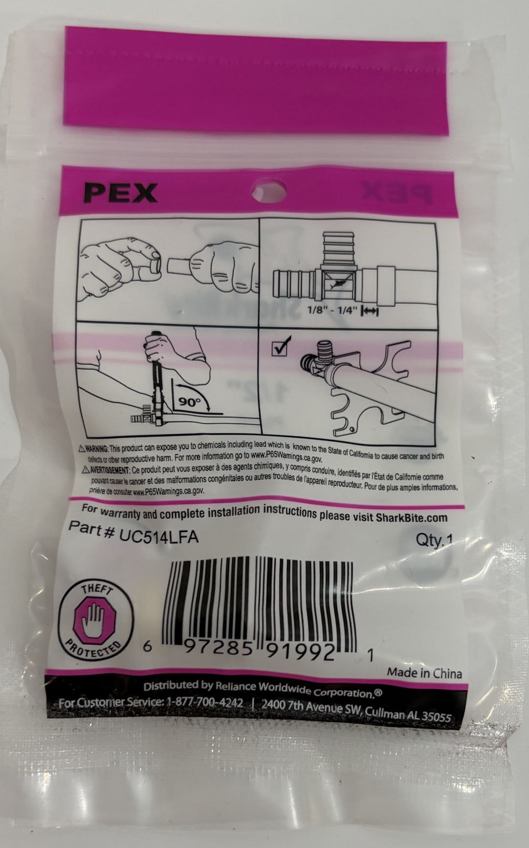 SharkBite UC514LF 1/2" PEX Brass Crimp Plug - Lead-Free, 12-Pack New