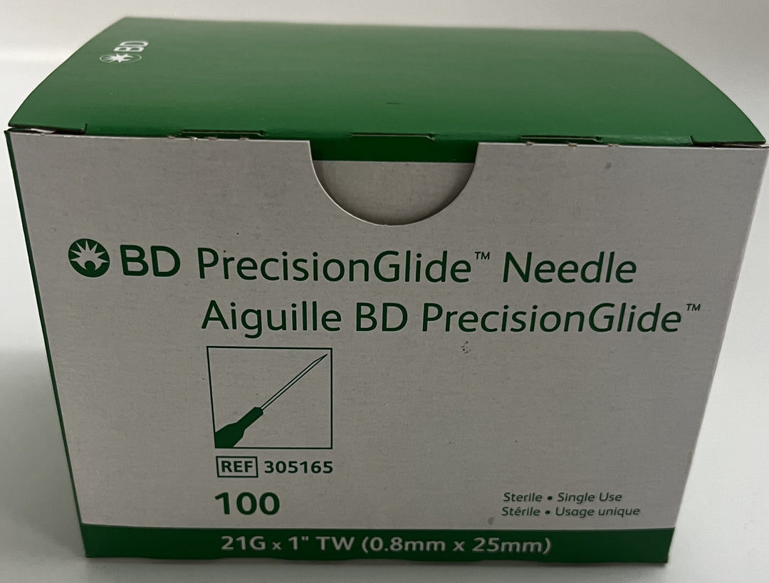 PrecisionGlide 21G x 1" Needle, 305165 (100 EA/Box)