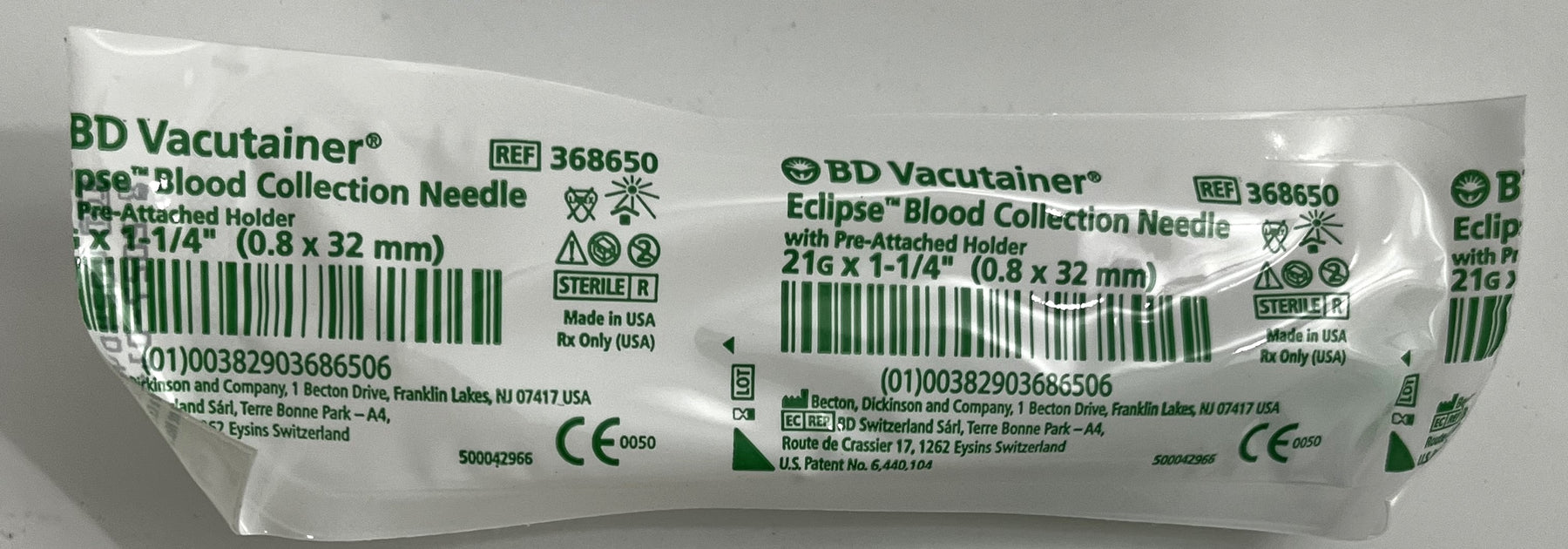 Vacutainer Eclipse Blood Collection Needle 21G x 1-1/4