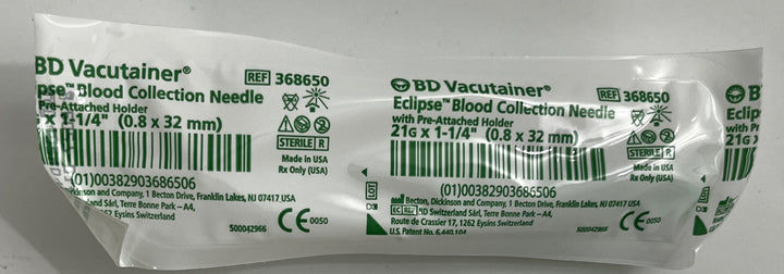 Vacutainer Eclipse Blood Collection Needle 21G x 1-1/4" 368650 (100 EA/Box)