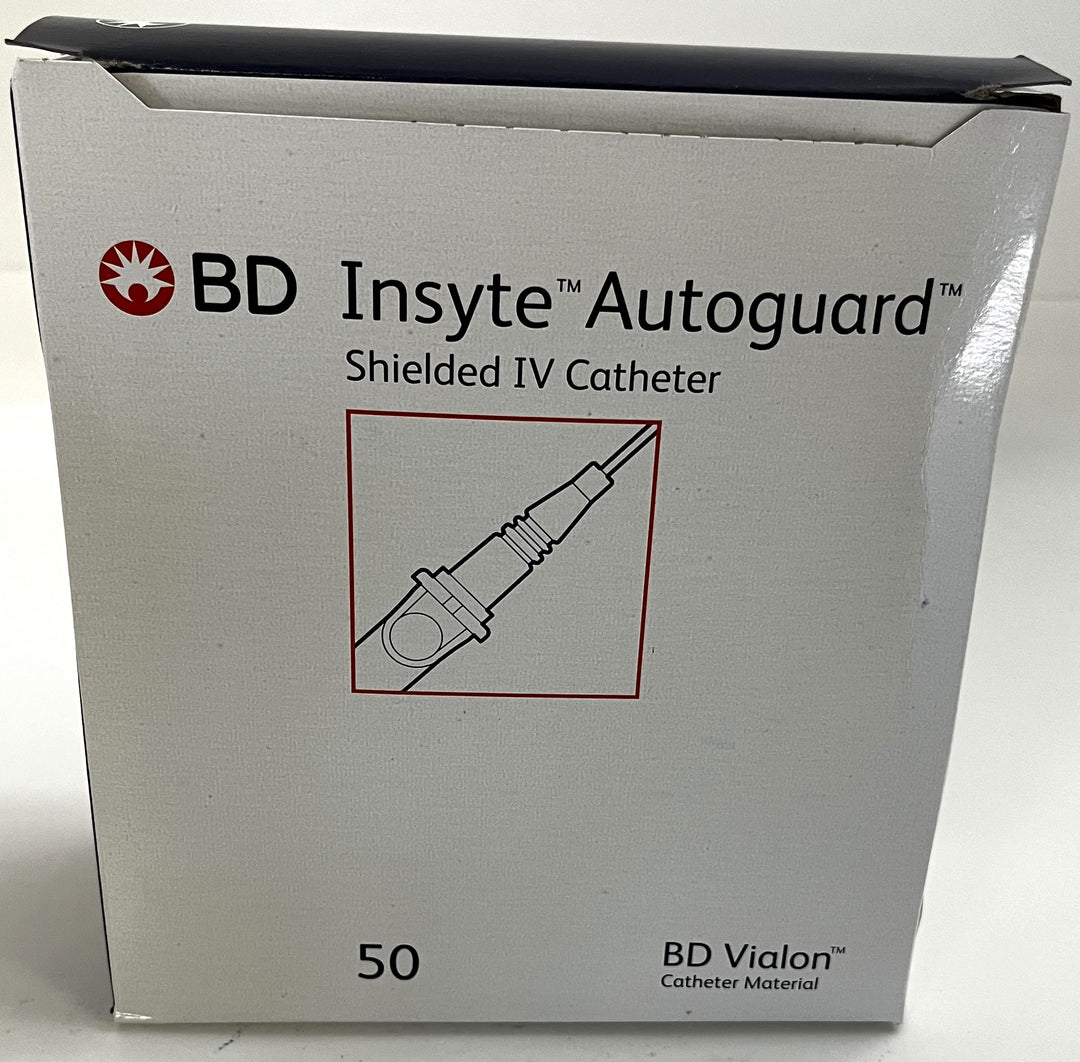 Insyte Autoguard shielded IV catheter, 20GA x 1 n with safety feature for protection, ideal for IV access.