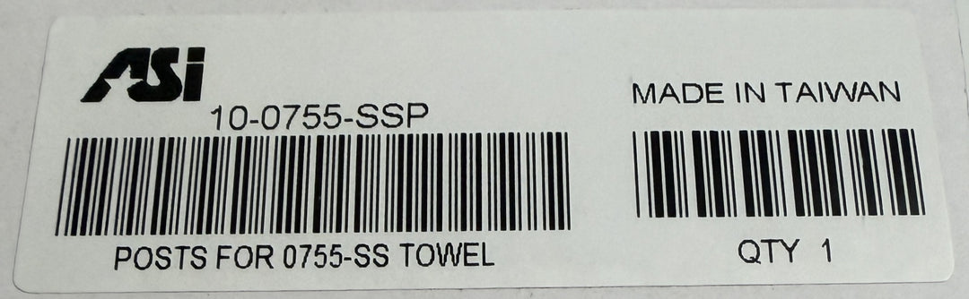 ASI 10-0755-SSP Towel Bar Posts Pair Stainless Steel Posts Only New