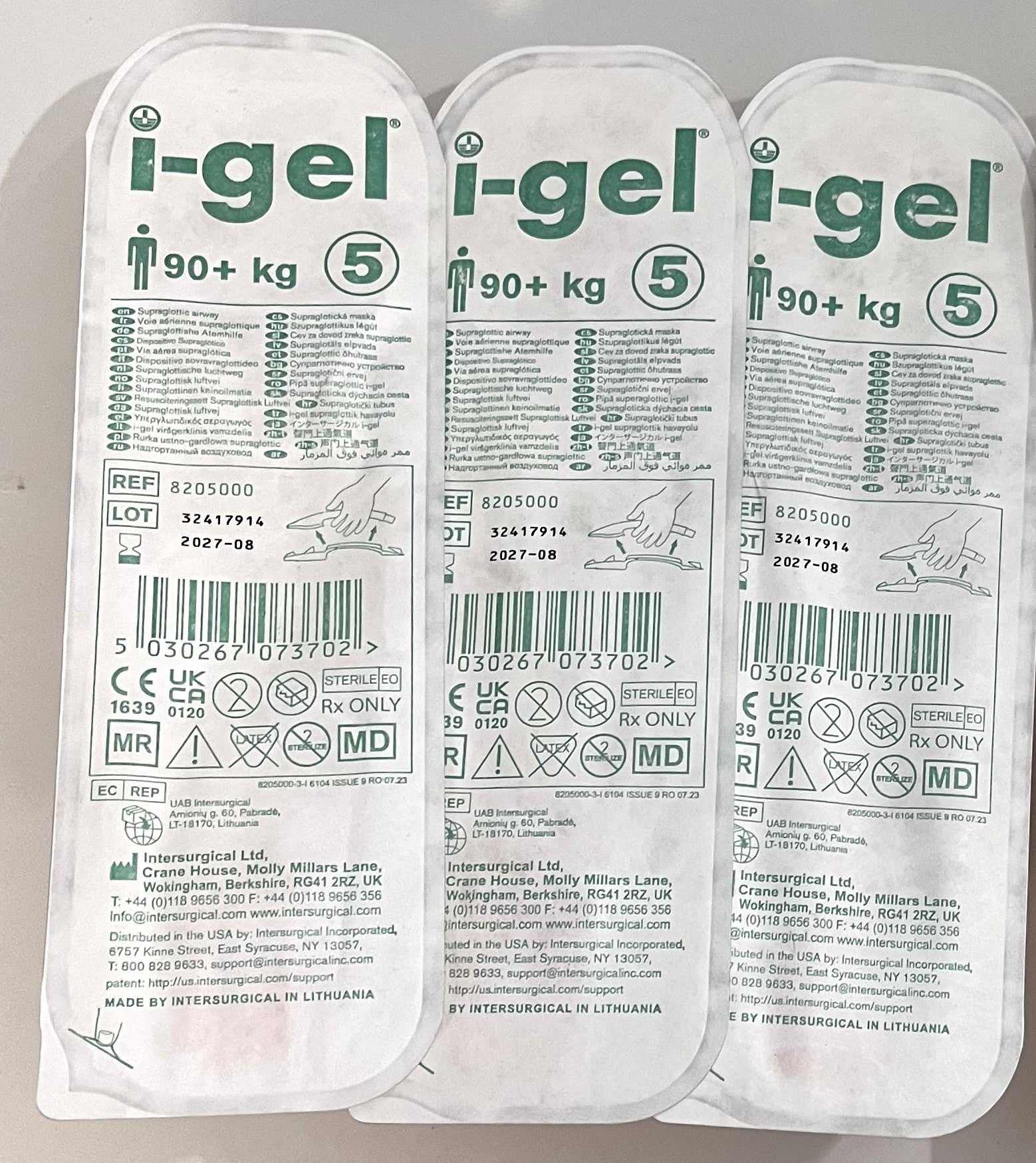 i-gel Resus Pack 8205000 Size 5 (90+ kg) Airway (3-Pack)