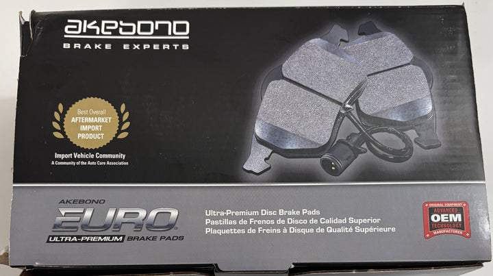 Akebono EURO1892 Ceramic Disc Brake Pads Front/Rear Kit OEM New
