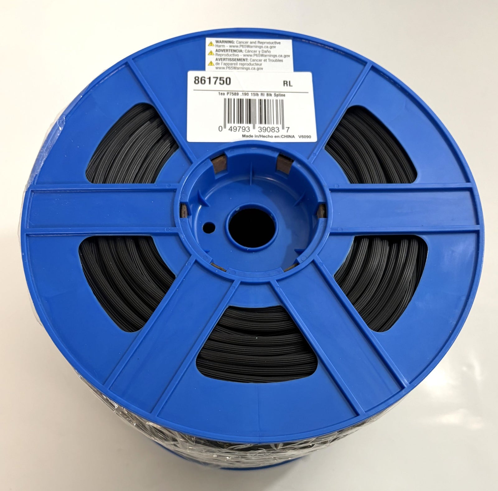 Prime-Line P7589 Black Screen Spline .190" x 1095ft Roll - 861750