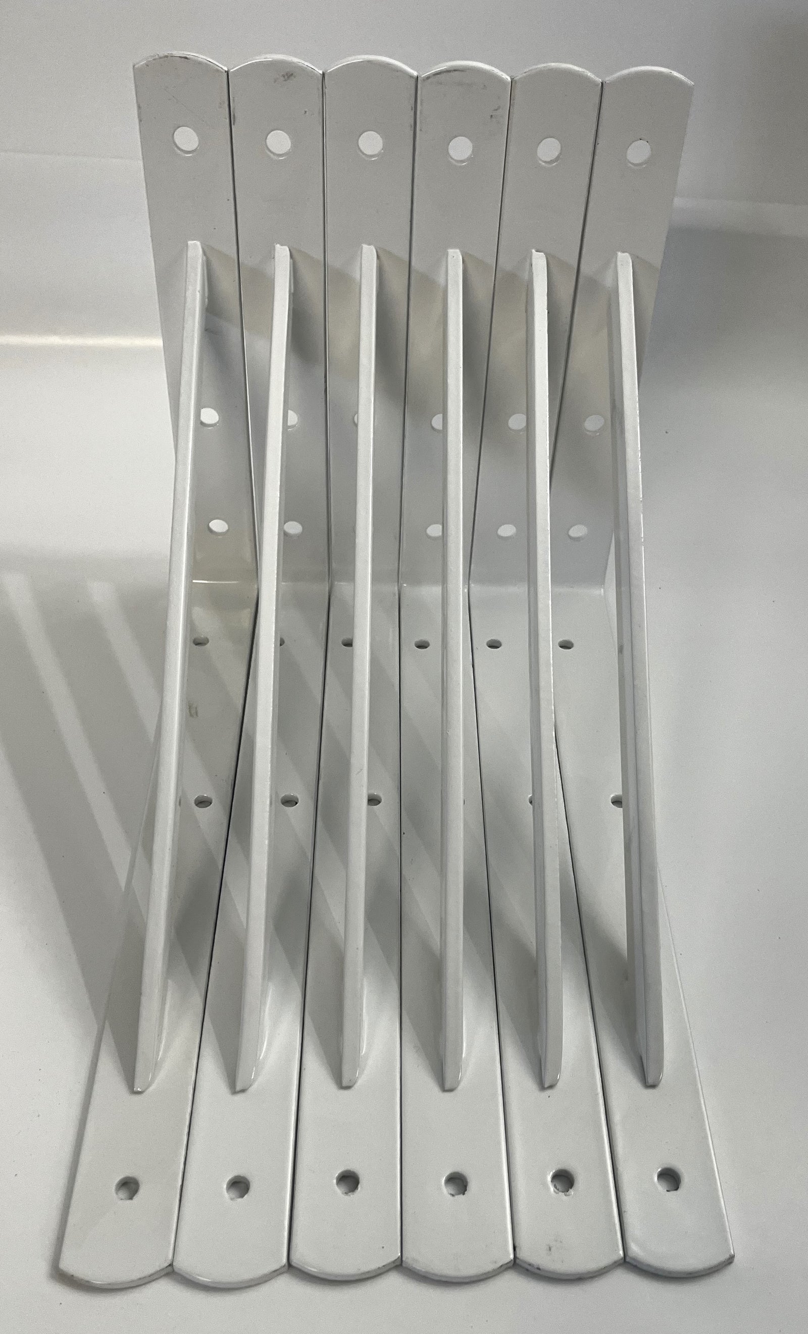 National Hardware N301-630 12" White Shelf Bracket, Lot of 6, durable metal support brackets.