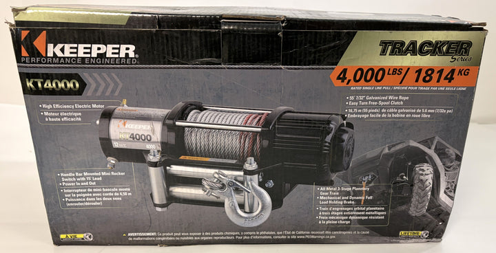 Keeper KT4000 Electric Winch - 4,000 lb. Capacity - New Open Box