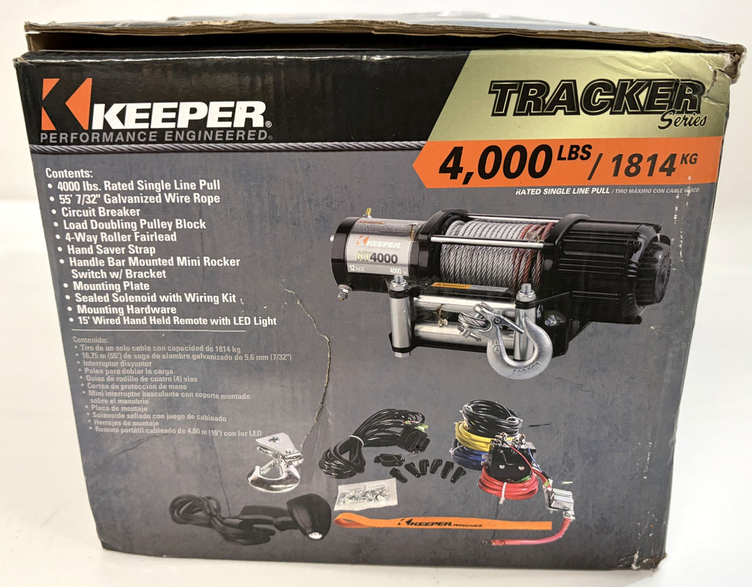 Keeper KT4000 Electric Winch - 4,000 lb. Capacity - New Open Box