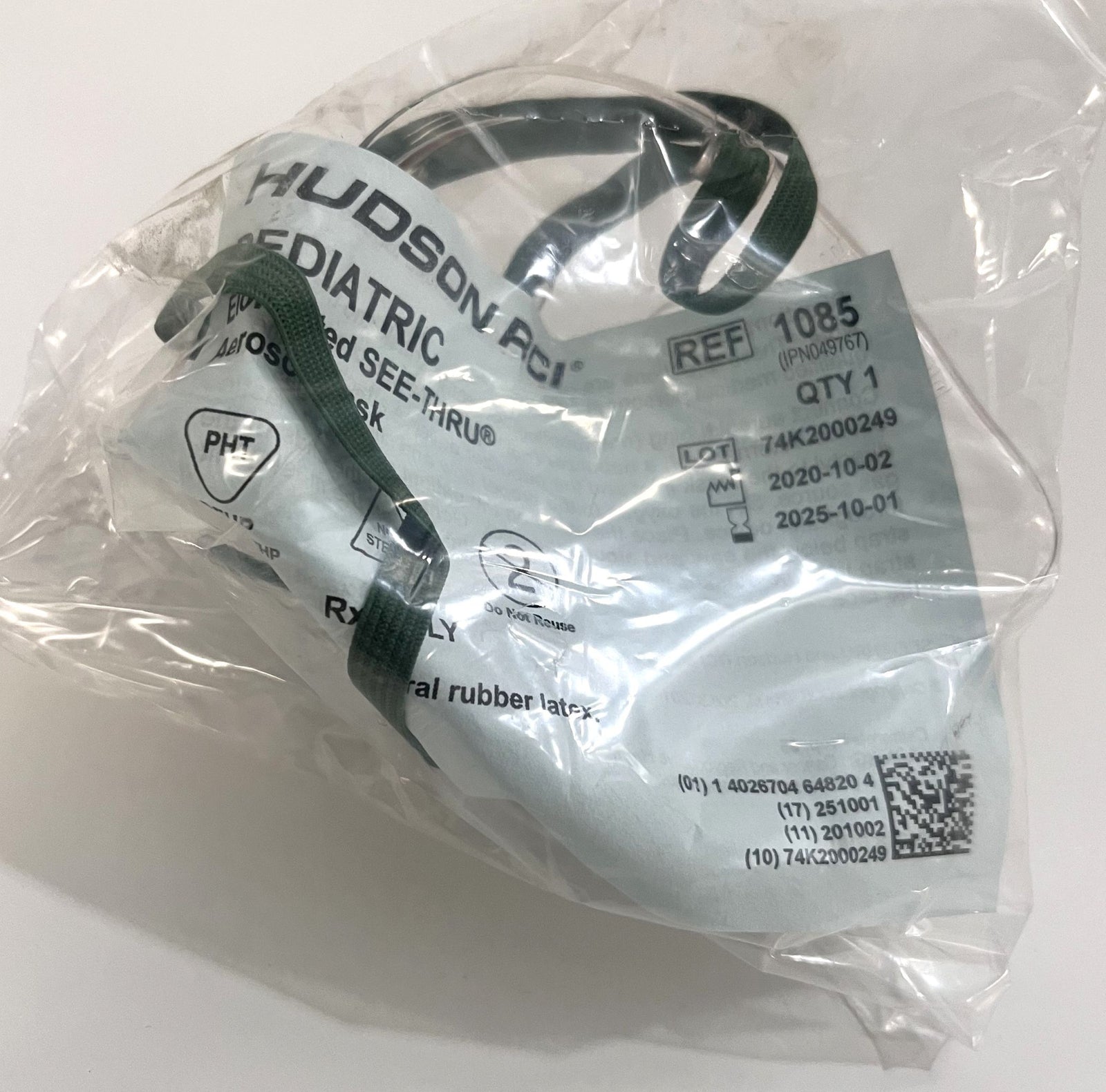 Hudson RCI 1085 Pediatric Aerosol Mask, Elongated, 50-Pack