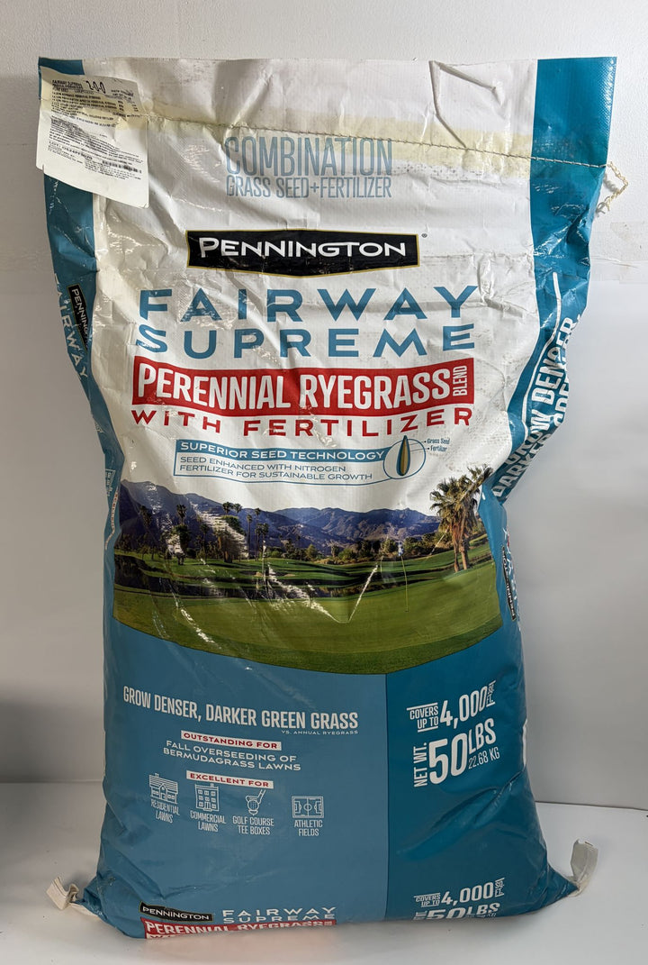 Pennington Fairway Supreme Ryegrass Seed & Fertilizer 50 lb Bag – 4,000 sq ft