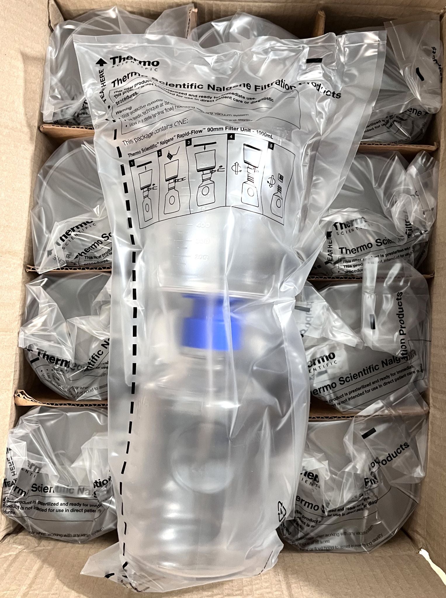 Thermo 567-0020 Nalgene 1000mL Rapid-Flow Filter Unit, 12-Pack