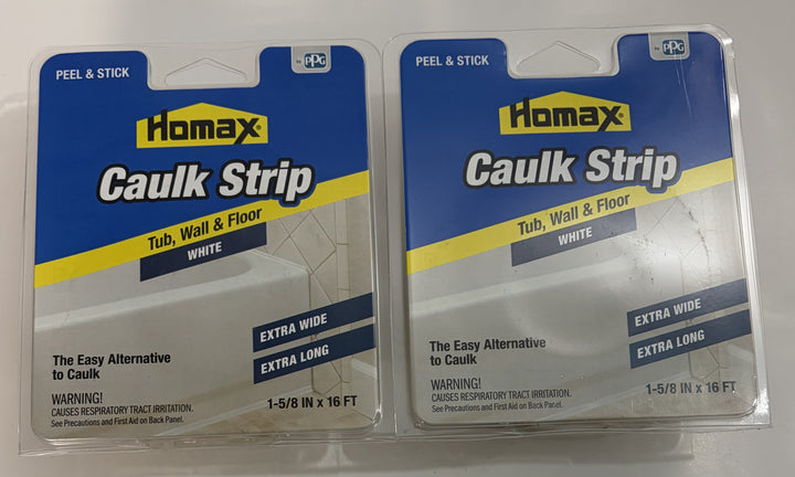 Homax White Silicone Caulk Strip Peel & Stick 1-5/8 in. x 16 ft. Tub Wall Floor