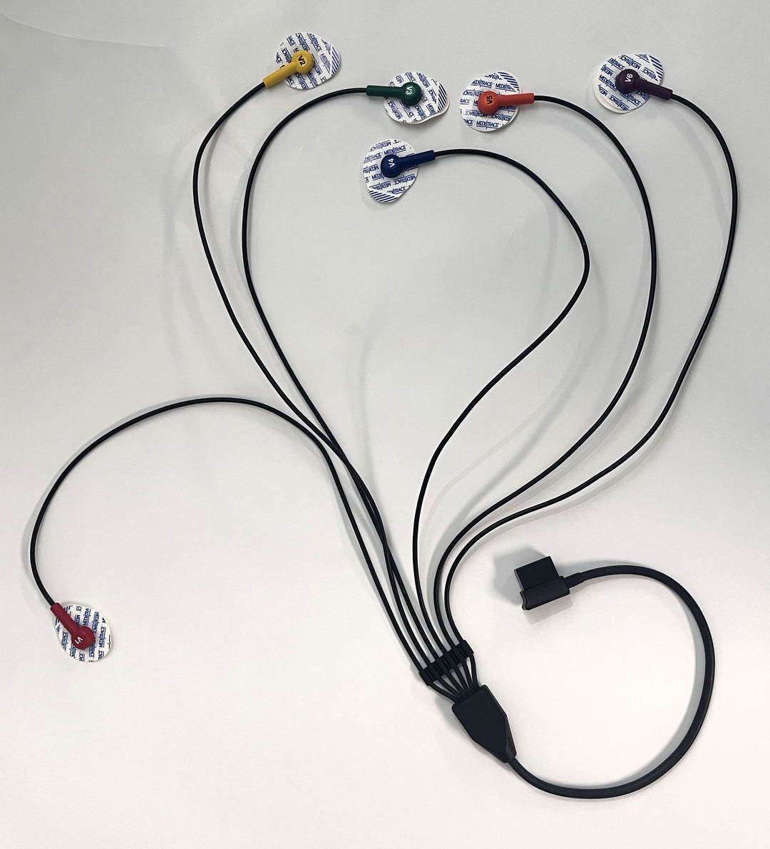 6-lead ECG patient lead wire cable compatible with ECG machines; designed for accurate heart monitoring and reliable signal quality.