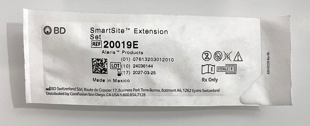 Extension Set Smallbore Tubing with 2 SmartSite Valves 20019E (25 EA/Box)