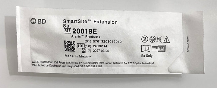 Extension Set Smallbore Tubing with 2 SmartSite Valves 20019E (25 EA/Box)