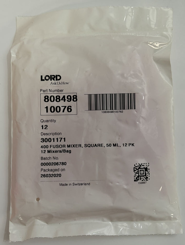 LORD Fusor 400 Mixer Tips 80849810076 Square 50 mL 12 Pack Static Mixing Nozzles New