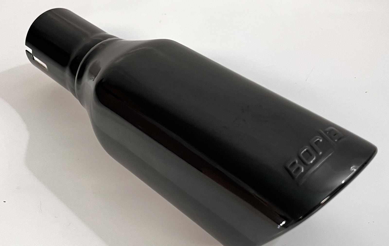 Borla 20160 Universal Exhaust Tip 2.5" inlet, 10.5" length, 3.5" x 3.28" Single Square Angle-Cut Outlet and polished finish