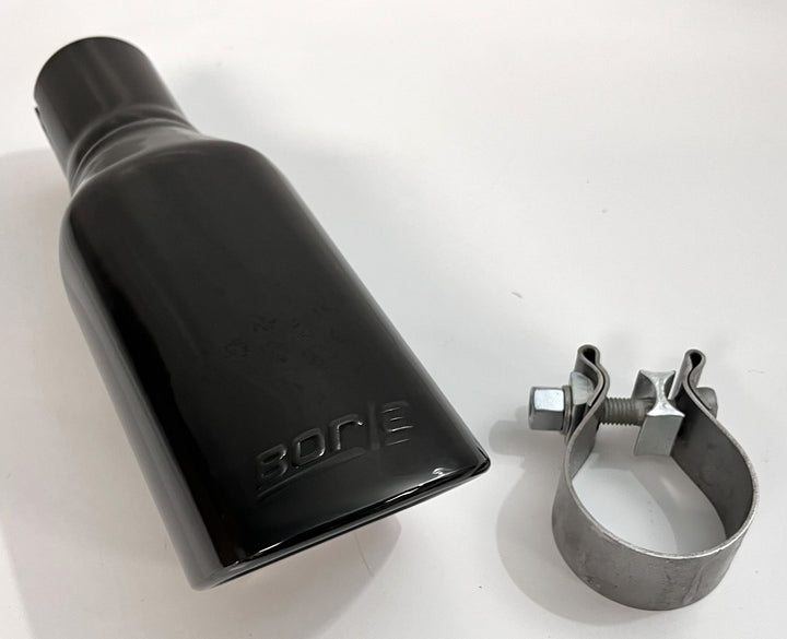 Borla 20160 Universal Exhaust Tip 2.5" inlet, 10.5" length, 3.5" x 3.28" Single Square Angle-Cut Outlet and polished finish