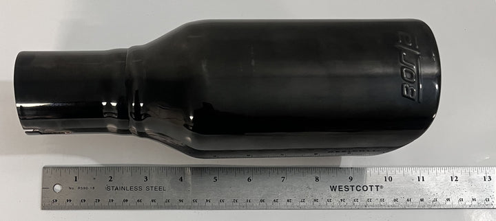 Borla 20160 Universal Exhaust Tip 2.5" inlet, 10.5" length, 3.5" x 3.28" Single Square Angle-Cut Outlet and polished finish