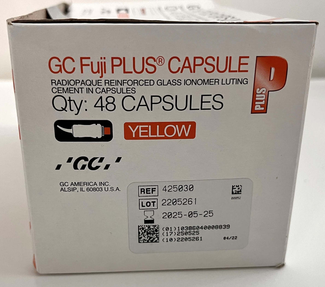 GC 425030 Fuji Plus Luting Cement Capsule, Yellow (48-Pack)