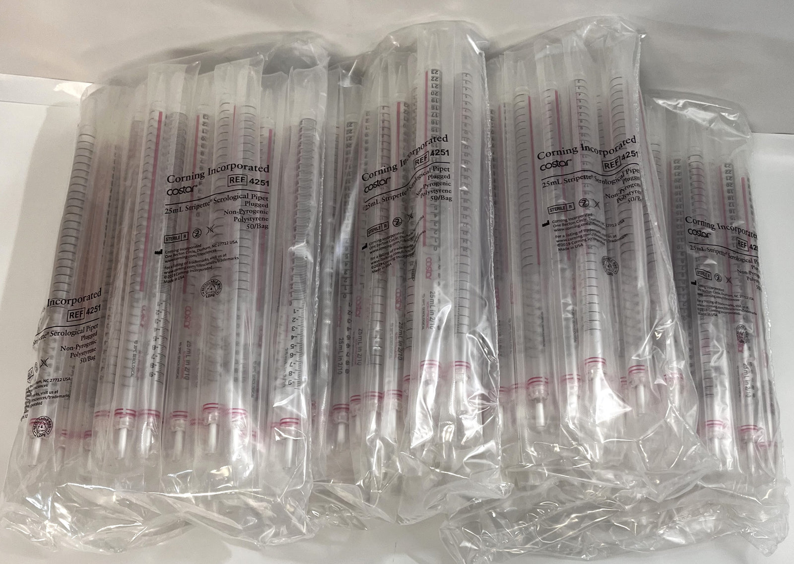 Corning Costar 25mL Stripette Serological Pipettes, 2/10mL, 200/Case