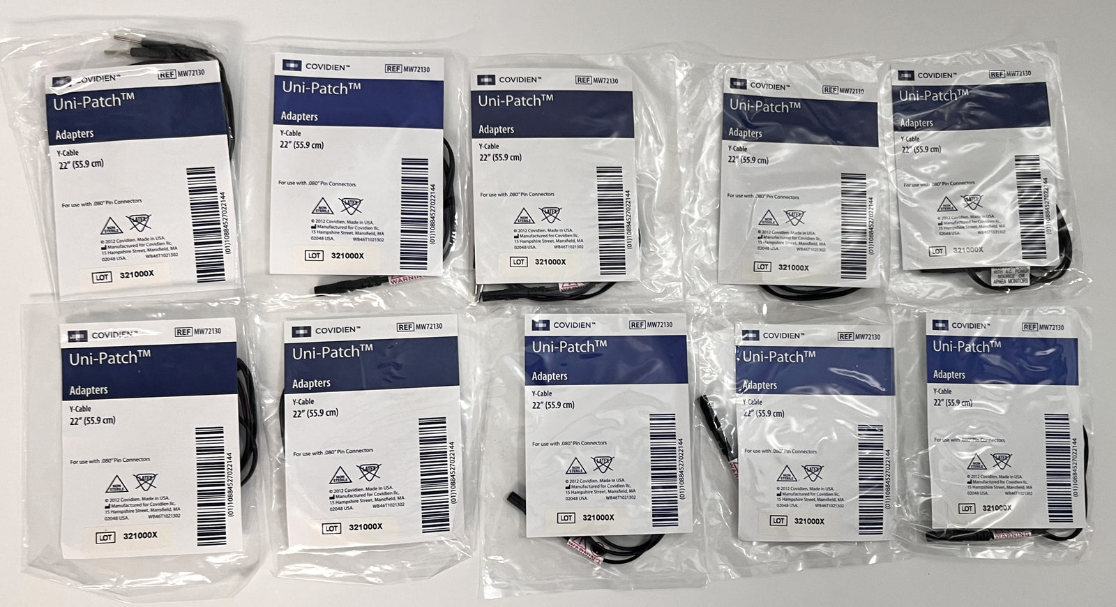 Covidien MW72130 Uni-Patch Adapters Y-Cable 22" (10-Pack)