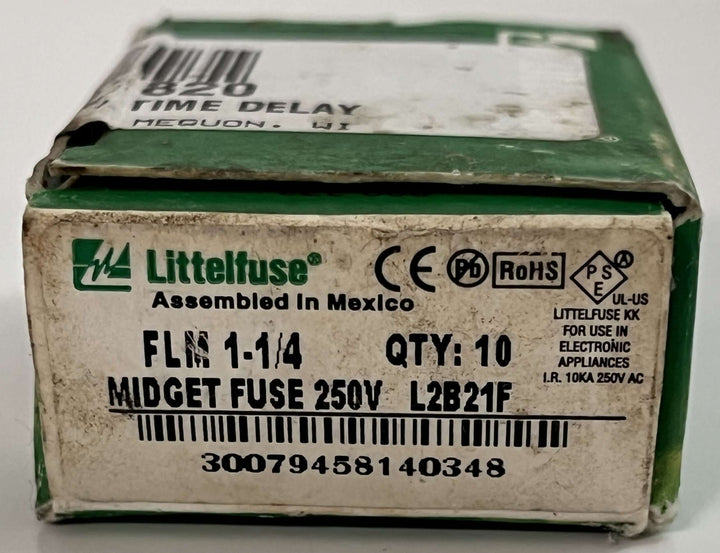 Littelfuse FLM 1-1/4, Midget Fuse 250V Time Delay (10-Pack)