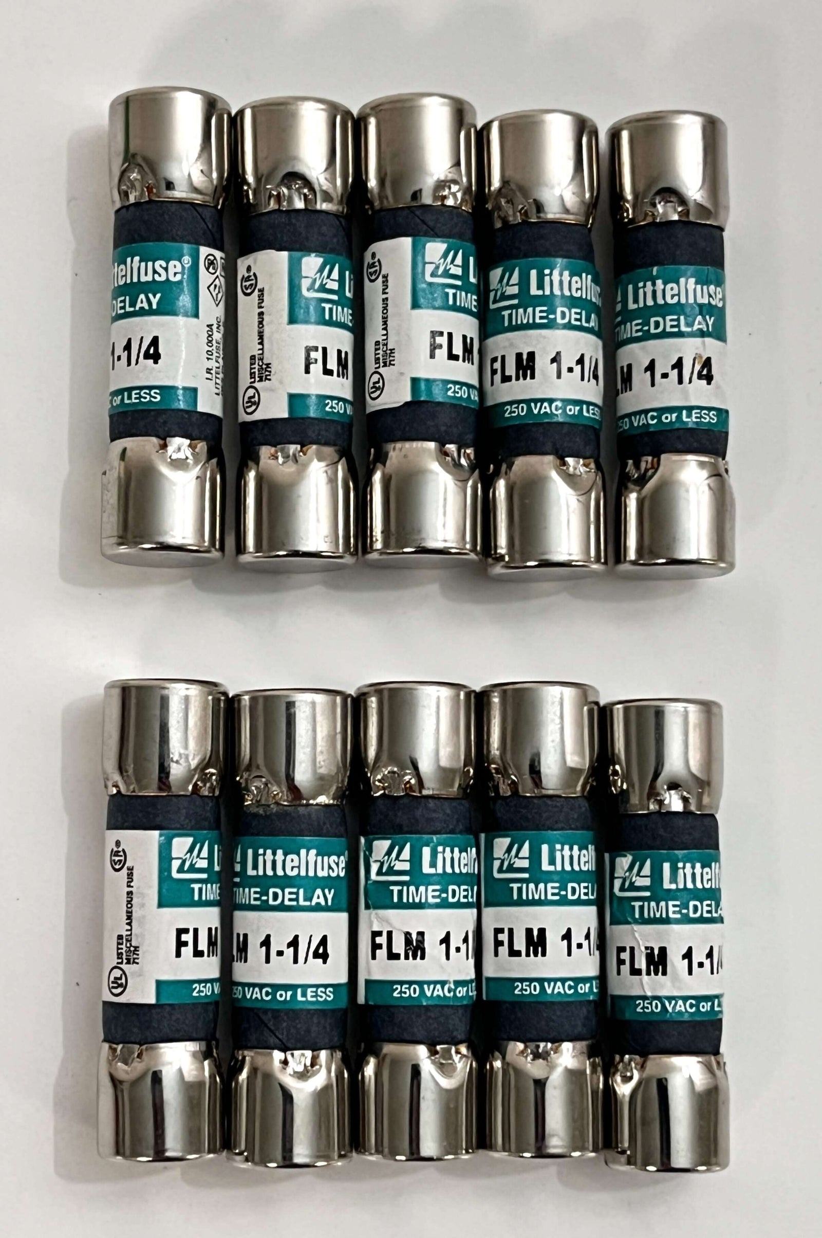 Littelfuse FLM 1-1/4 Midget Fuse, 250V Time Delay (10-Pack)