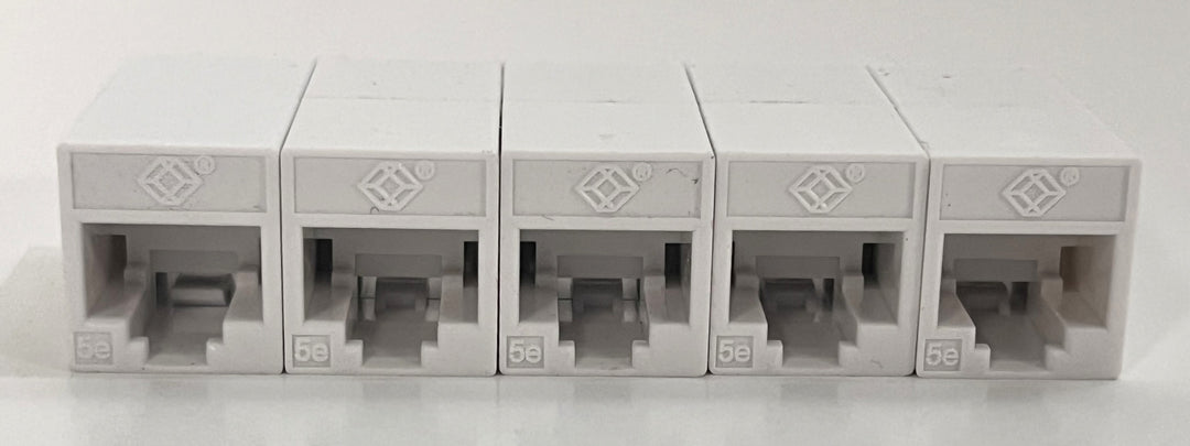 Black Box FM506-R2 Cat5E Straight Coupler Unshielded, White (5-Pack)