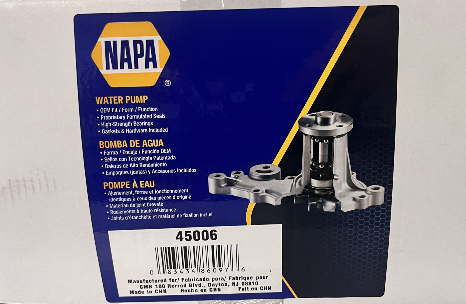 NAPA Tru-Flow 45006 Engine Water Pump – durable, high-performance replacement part.