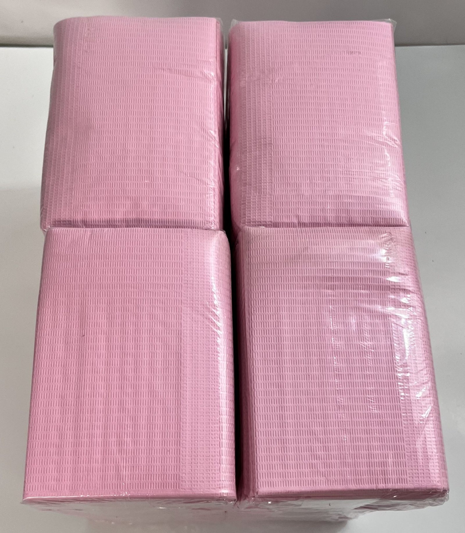 Disposable Dental Patient Bib Towels, 2+1 Ply, 13"x18", Pink, 500 Ct (4 Bags)